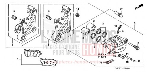 REAR BRAKE CALIPER NT700V6 de 2006